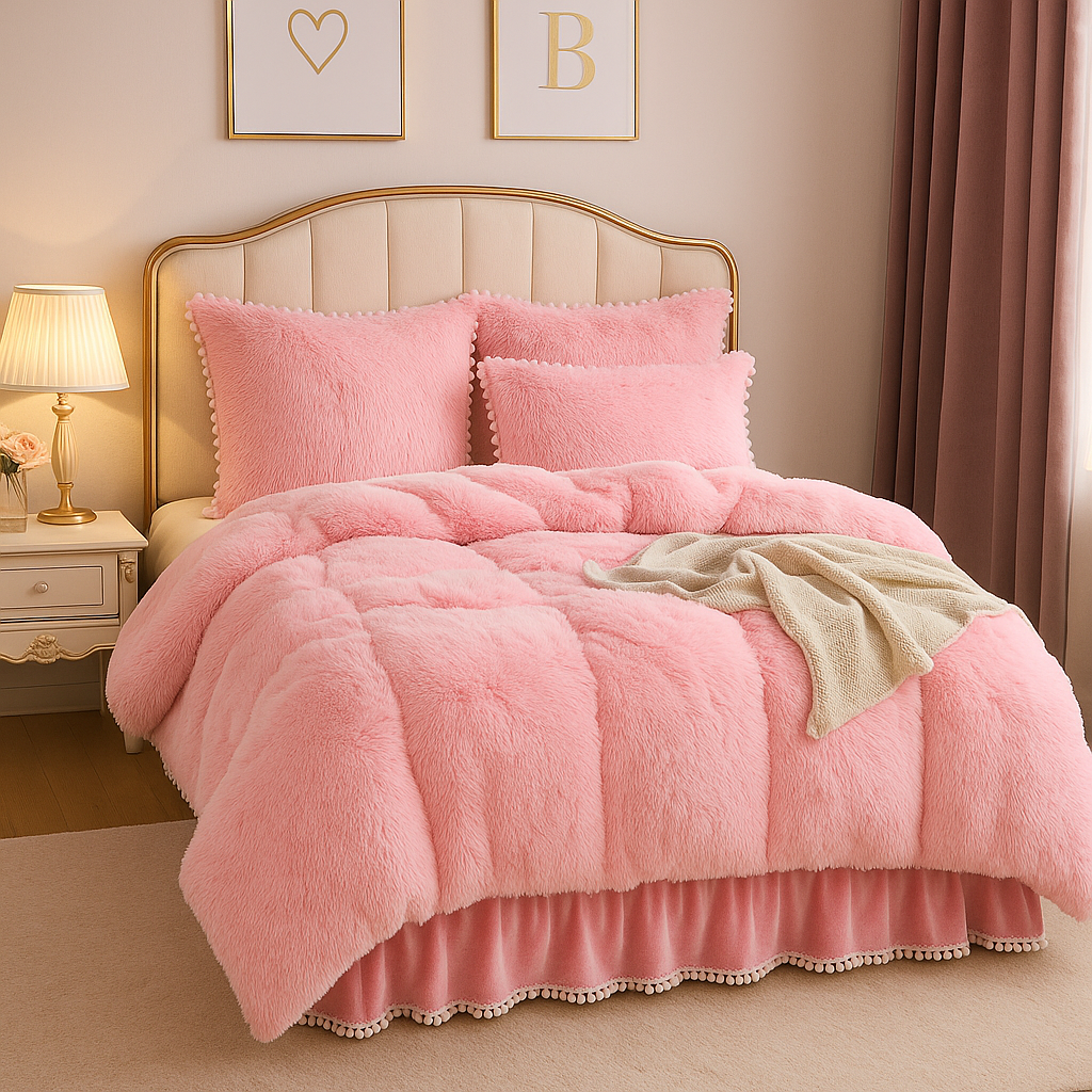 π Pretty in Plush: Pink Princess Duvet Set ππ