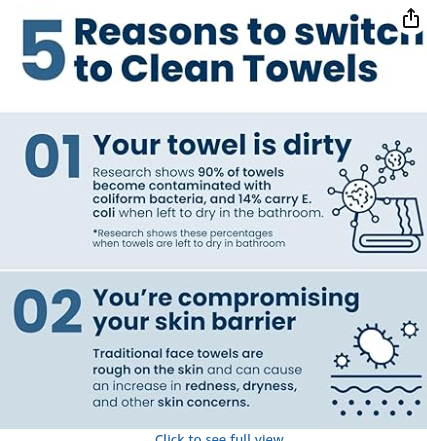 Z Clean Skin Club Clean Towels XL™ – Ultra Soft, 100% Biobased Face Towelettes (🧼✨ Ct)