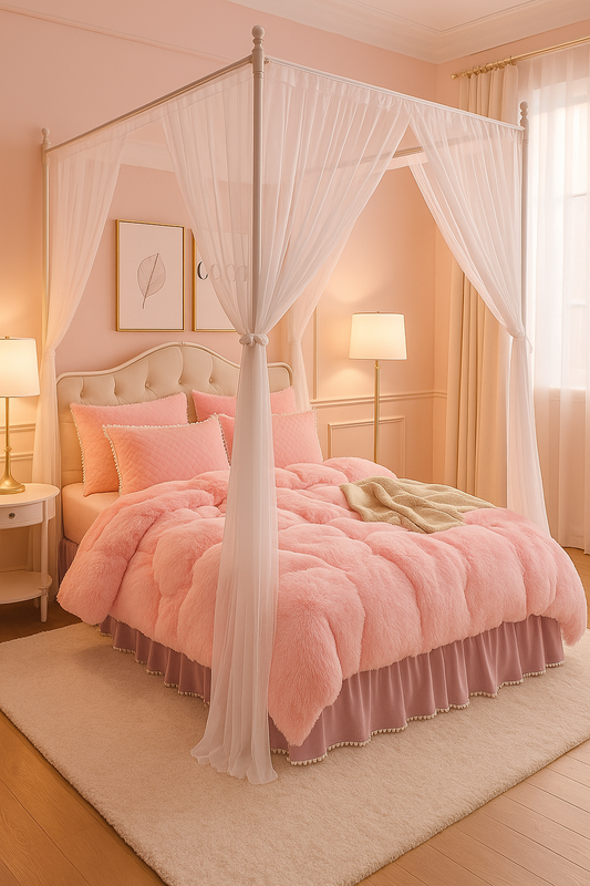 🛌 Pretty in Plush: Pink Princess Duvet Set 👑💖