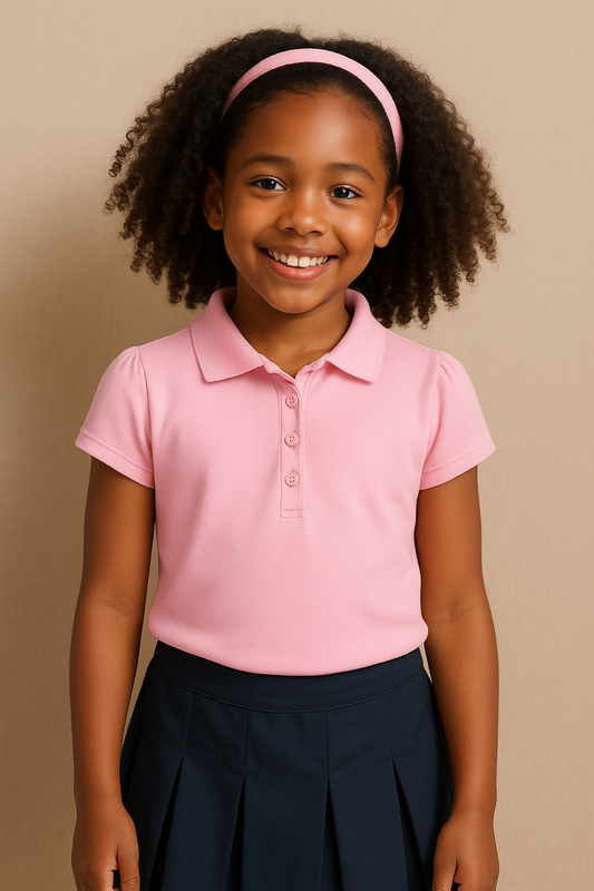 Nautica Girls' School Uniform Short Sleeve Polo Shirt