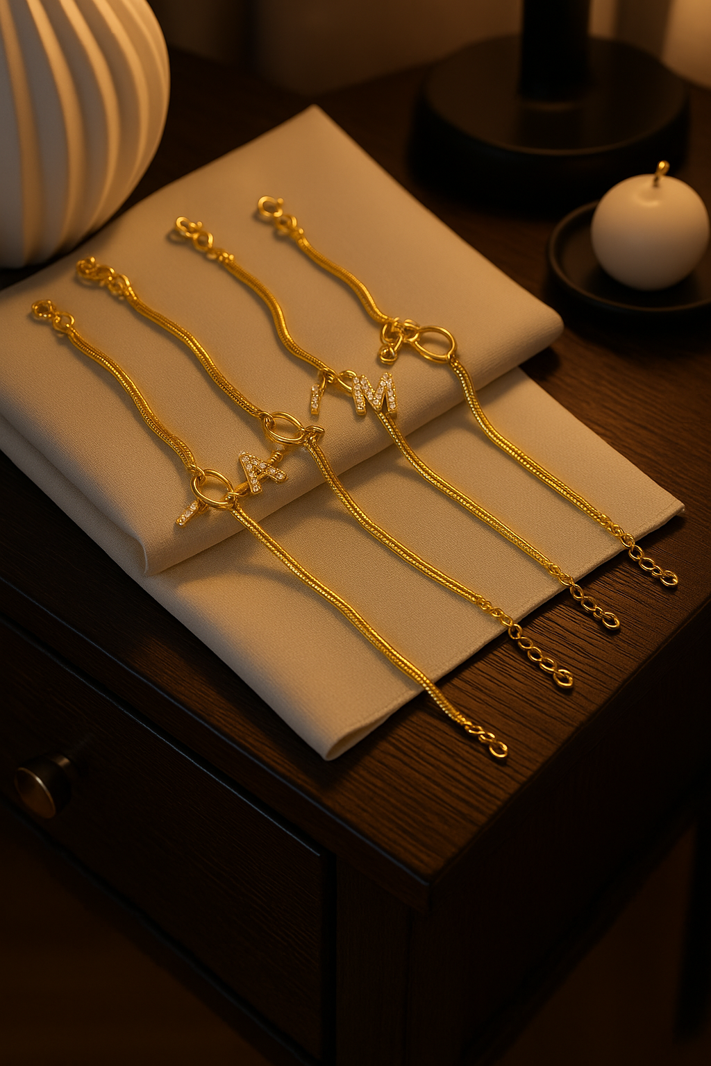 Ritach Beaded Initial Necklace – Gold-Plated Bubble Letter with Pearls🧸✨