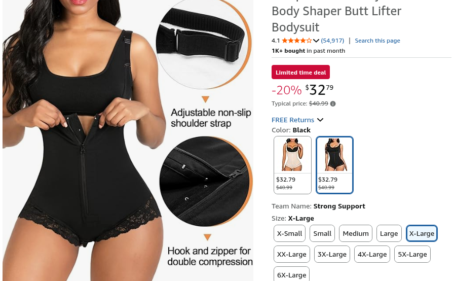Snatched & Styled – Viral Amazon Body Shaper 🖤