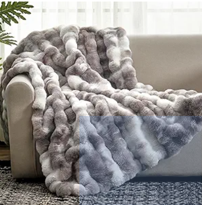 Cozy Bliss Faux Fur Throw Blanket 🩶✨