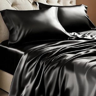 BEDELITE Satin Sheets Queen Size Bed Set 🖤✨